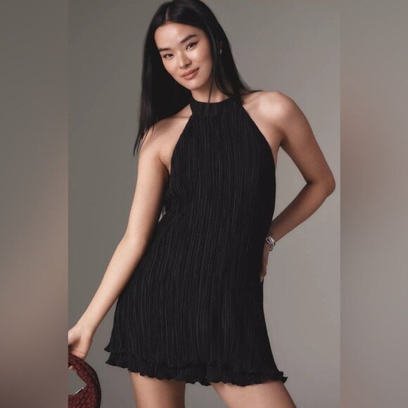 NWT Size 14 - By Anthropologie Halter Plissé Romper (NWT US$ 138) - Picture 3 of 16